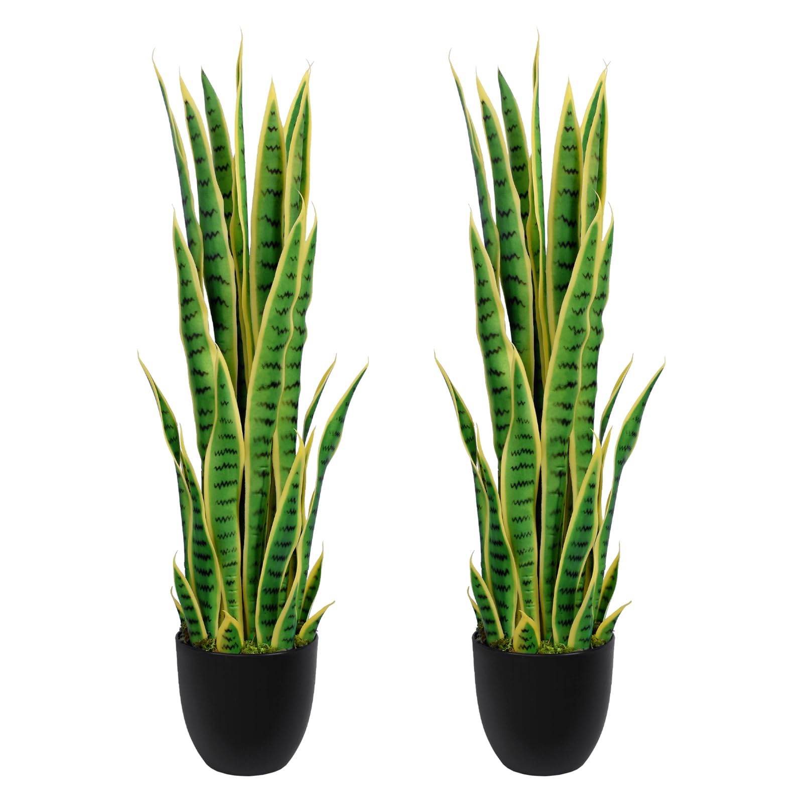 Keeplush 4ft Artificial Snake Plant – 46in Faux Sansevieria Plants, Fake Floor Plant for Indoor Outdoor, Front Porch Patio Home Office Decor,