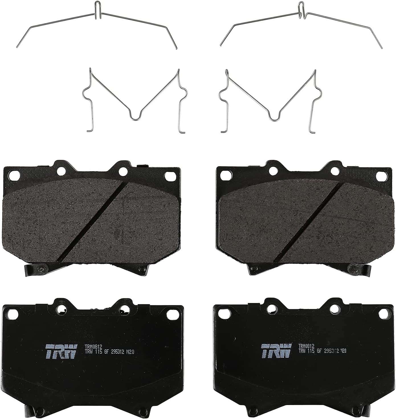 TRW Pro TRM0812 Disc Brake Pad Set For Toyota Tundra 2000-2003, Front, And Other Applications