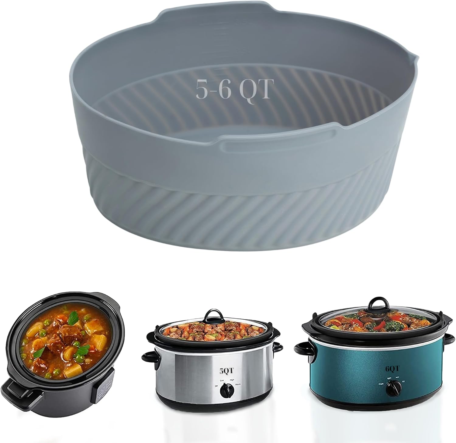 Silicone Slow Cooker Liners For 5QT 6QT 7QT(small) Oval