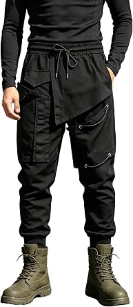 MOKEWEN Mens Techwear Pockets Armor Urban Cargo Jogger Streetwear Hip Hop Active Pants