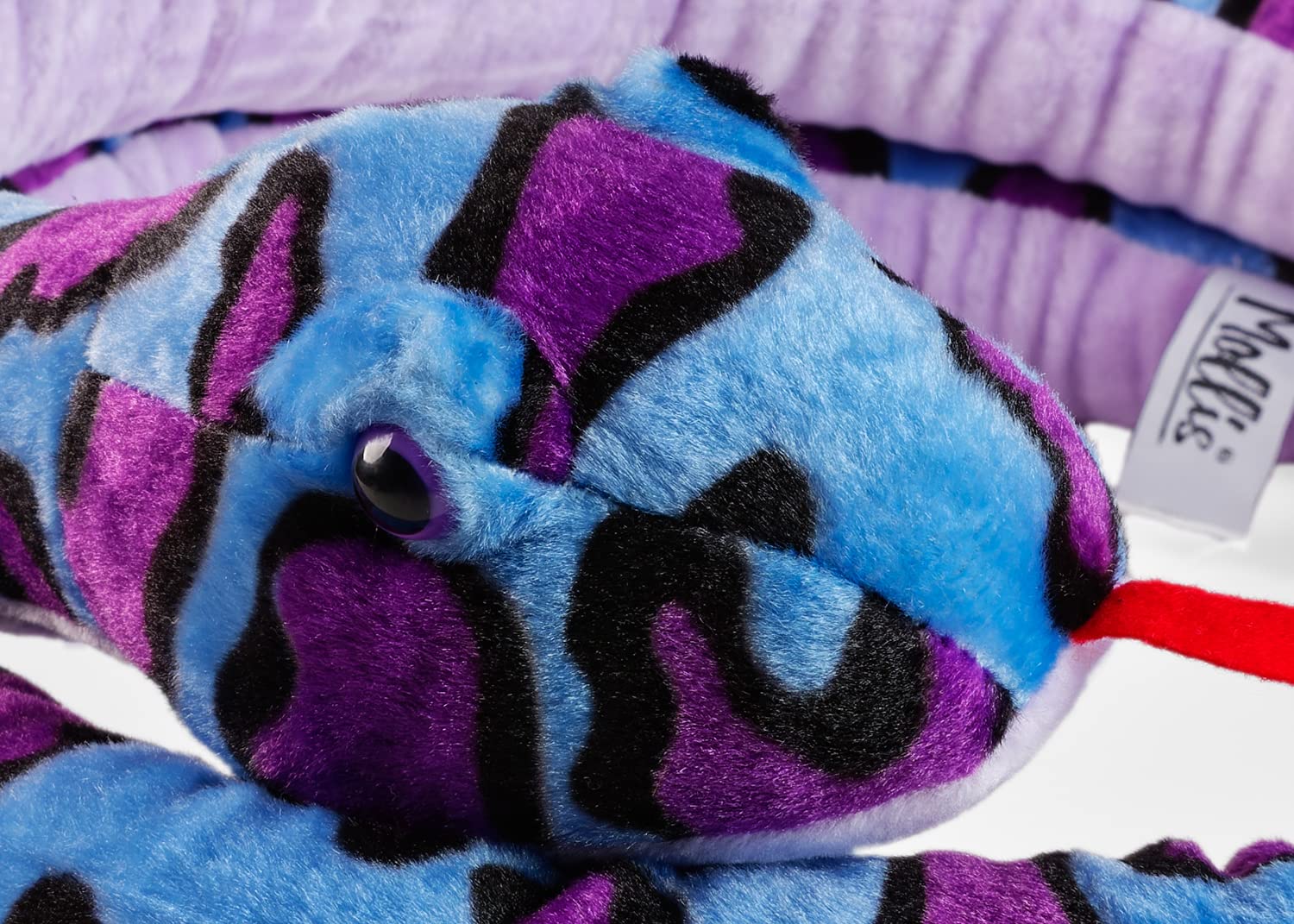 Mollis Knuffeldier, knuffelslang, 200 cm, pluche dierslang, kinderknuffeldier, zacht knuffeldier voor kinderen en baby's, paars