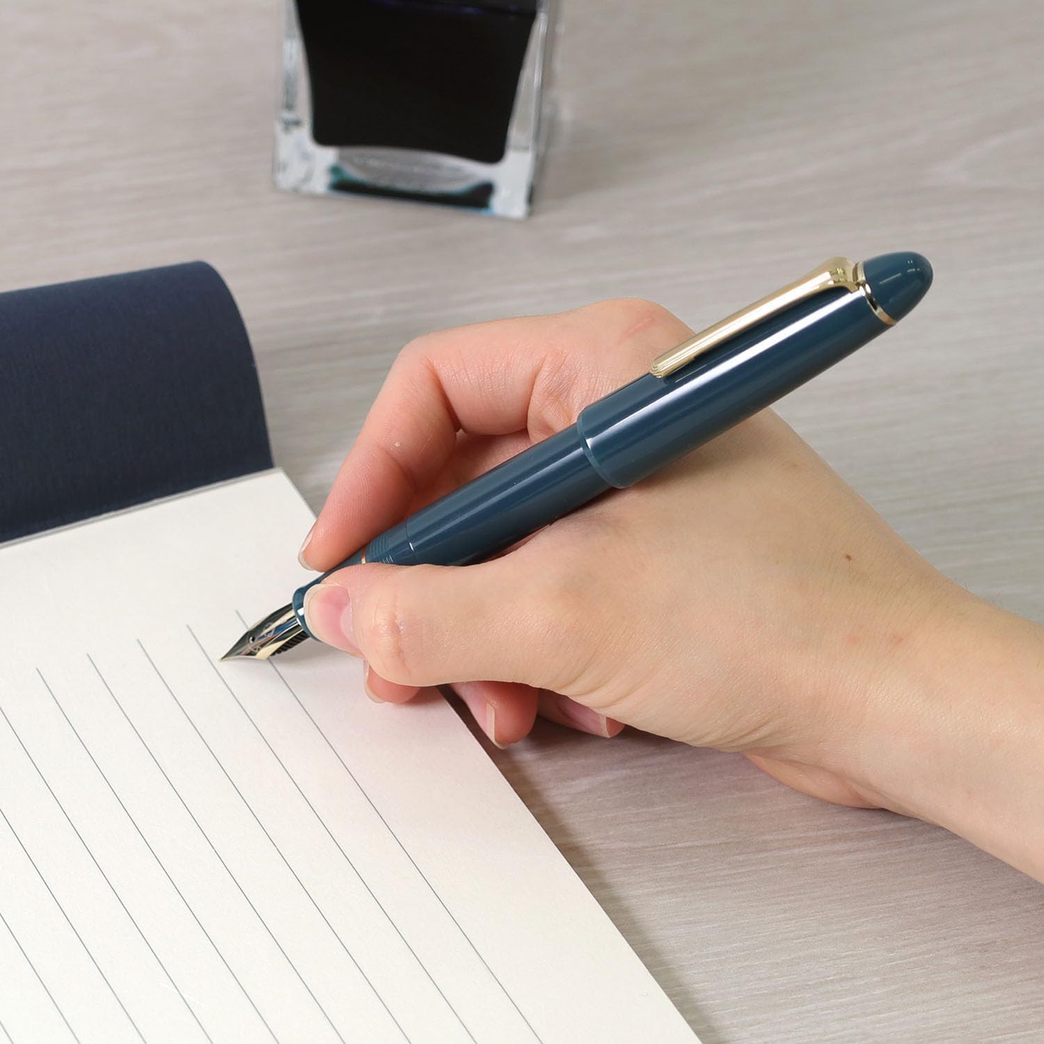 SAILOR Profit Casual L Gold Trim Fountain Pen, Clear Green Extra Fine Nib (EF), Japanese Made Writing Pen 11-0820-160