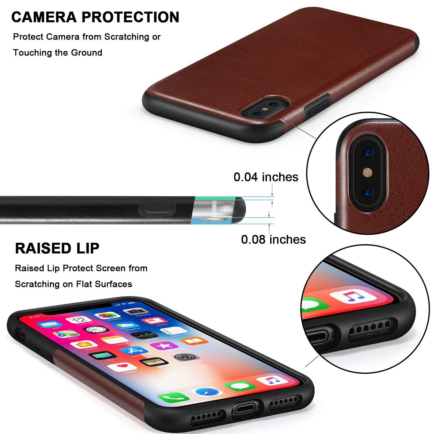Cover Per IPhone XS Max - Custodia Ibrida 2 In 1 (TPU + PC) - Morbida, Sottile E Antiurto - Colore Marrone