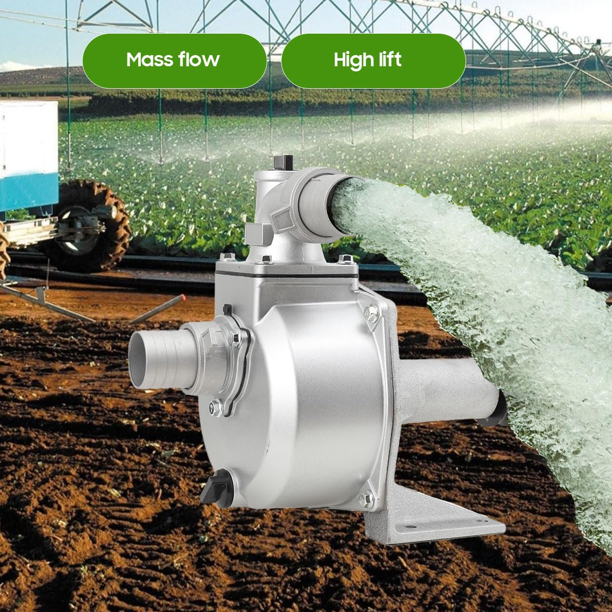 50mm Keilriemen Wasserpumpe, 3600 U/min Frischwasserpumpe, 5,0 PS (3,7 kW) Motorpumpe, 30m³/h Abwasserpumpe, Maximale Hubhöhe 28m, Maximale Saughöhe 8m