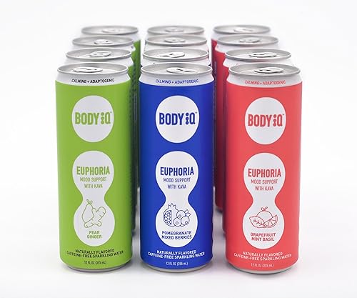 Vista 6 de Body Intelligence Euphoria - Agua con gas inteligente, bebida vitamínica para apoyo inmunológico, agua saborizada de gran sabor para relajación