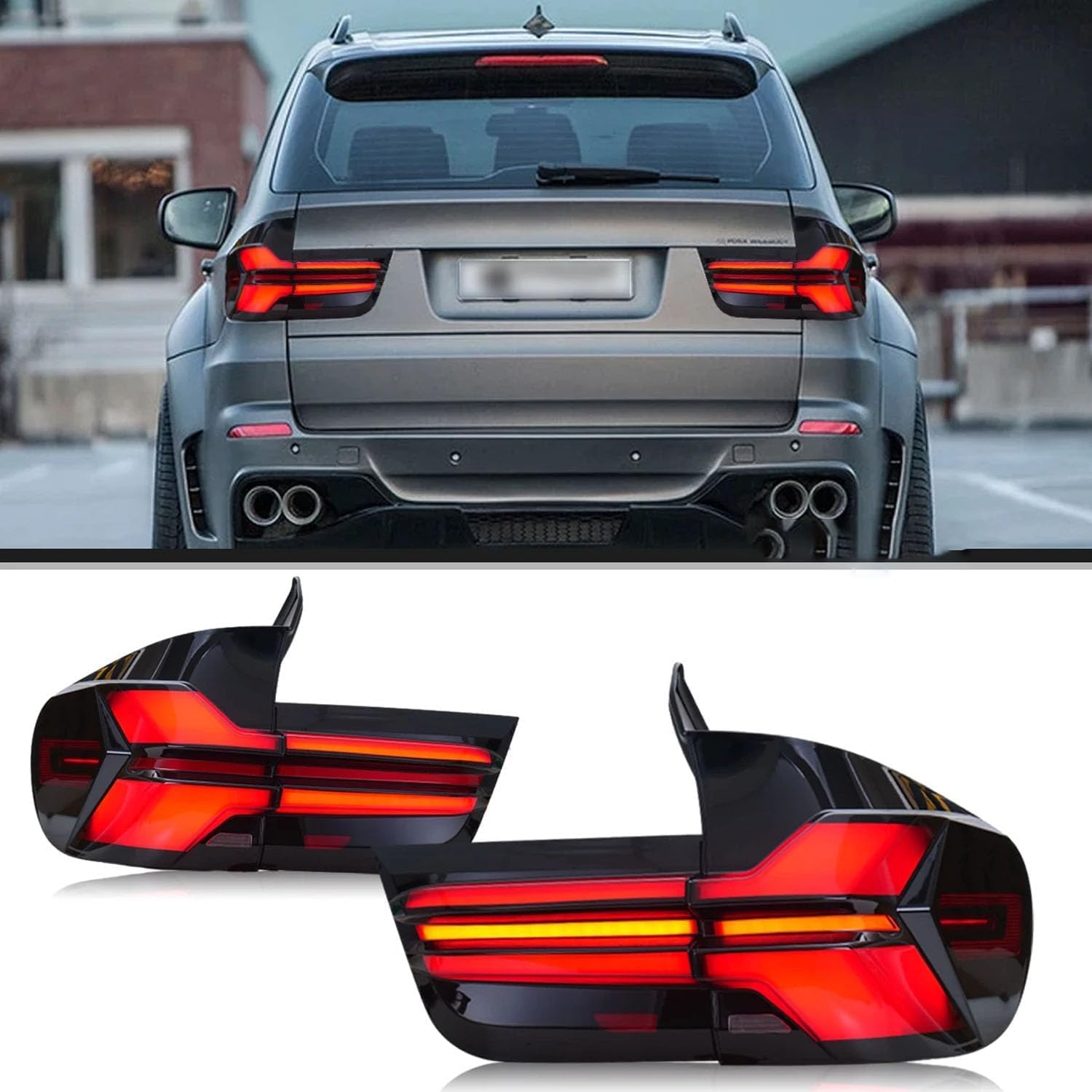 Luci Posteriori Auto per BMW X5 E70 2007 2008 2009 2010 2011 2012 2013, Lampade Luci Posteriori A LED Auto Posteriore Stop Luce