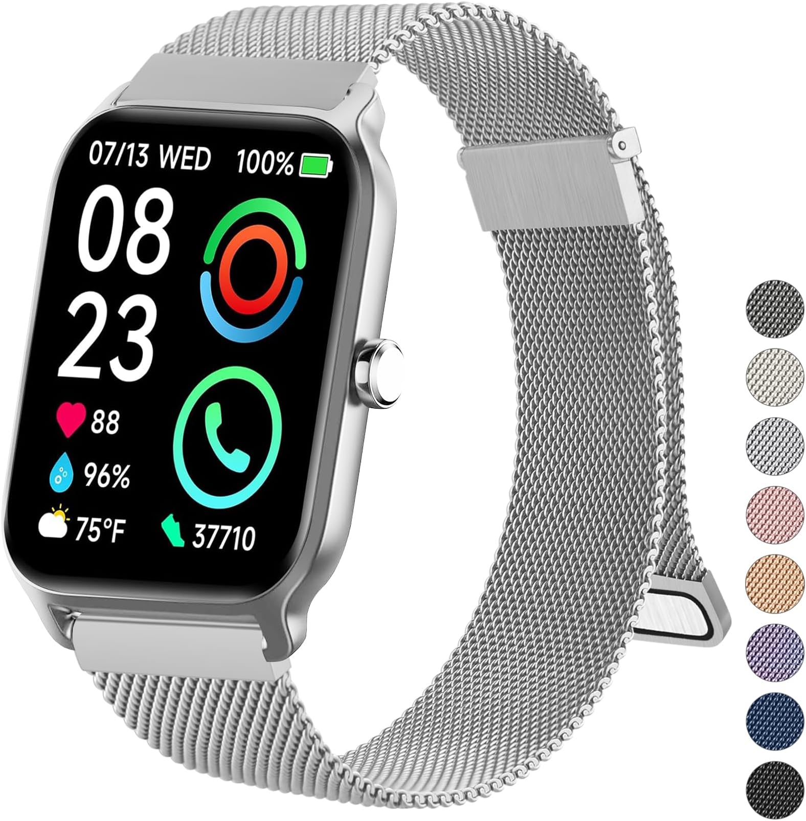 Metal Bands Compatible with IDW13,IDW16,IDW19 Smartwatch Bands, 22mm Stainless Steel Metal Replacement Strap for Fitpolo IDW13/Woneligo W13 Smartwatch Bands,ENOMIR/TOOBUR/MILOUZ/Gydom/Faweio/Veryfit IDW19 Smartwatch Bands