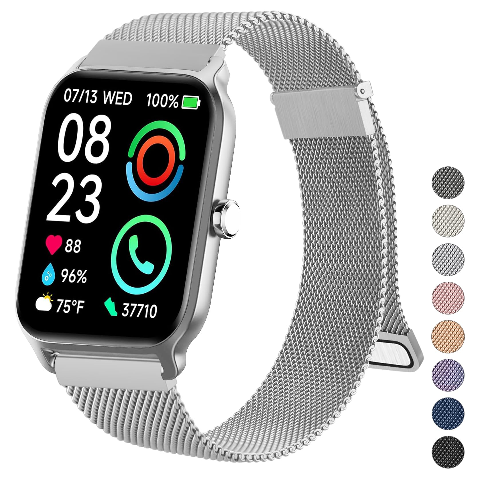 Metal Bands Compatible with IDW13,IDW16,IDW19 Smartwatch Bands, 22mm Stainless Steel Metal Replacement Strap for Fitpolo IDW13/Woneligo W13 Smartwatch Bands,ENOMIR/TOOBUR/MILOUZ/Gydom/Faweio/Veryfit IDW19 Smartwatch Bands