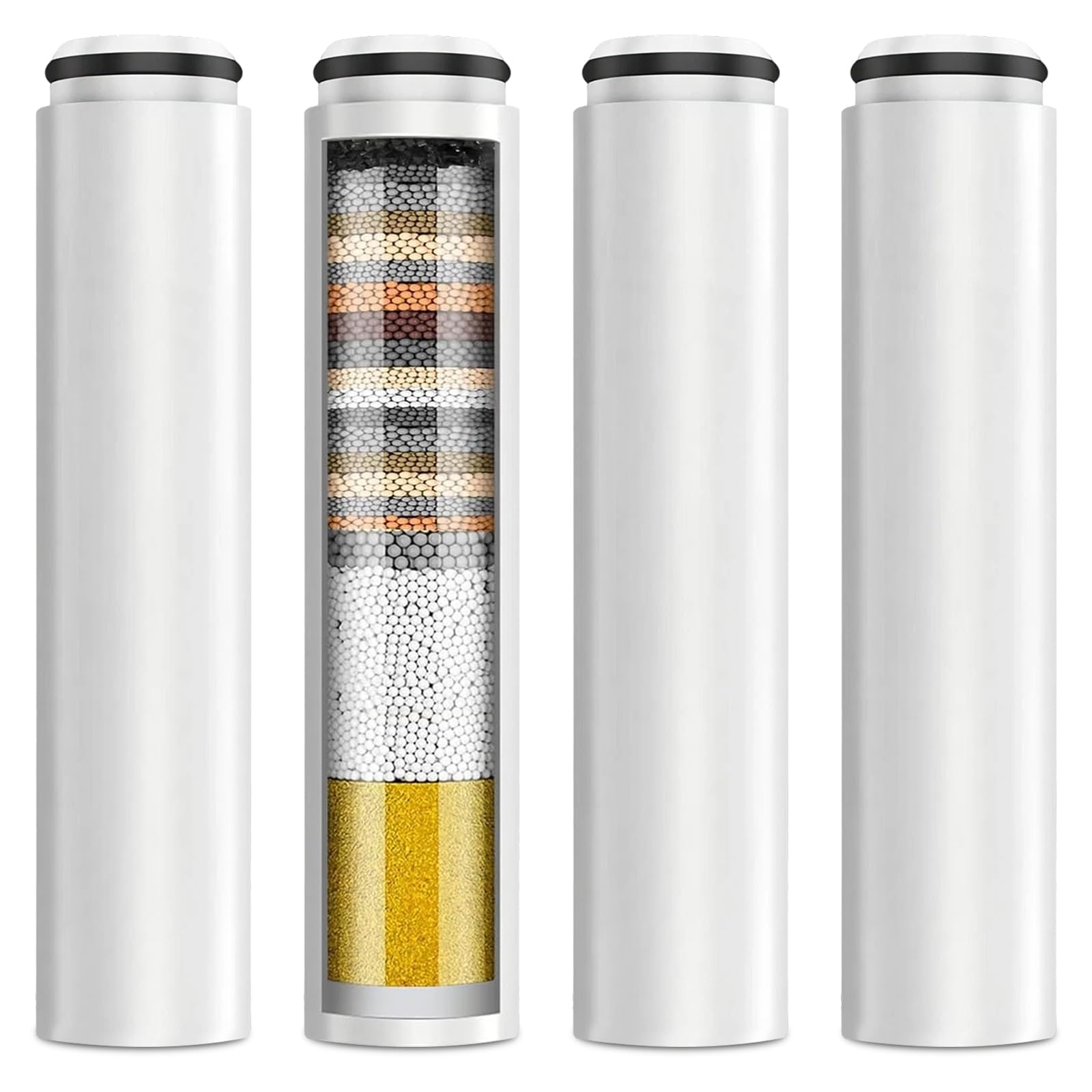 4 Pack Shower Head Filter Replacement, 20 Stage Handheld Shower Head Filter for Hard Water UK Reduces Chlorine, Fluoride, Heavy Metals and Harmful Substances for Improved Skin & Hair