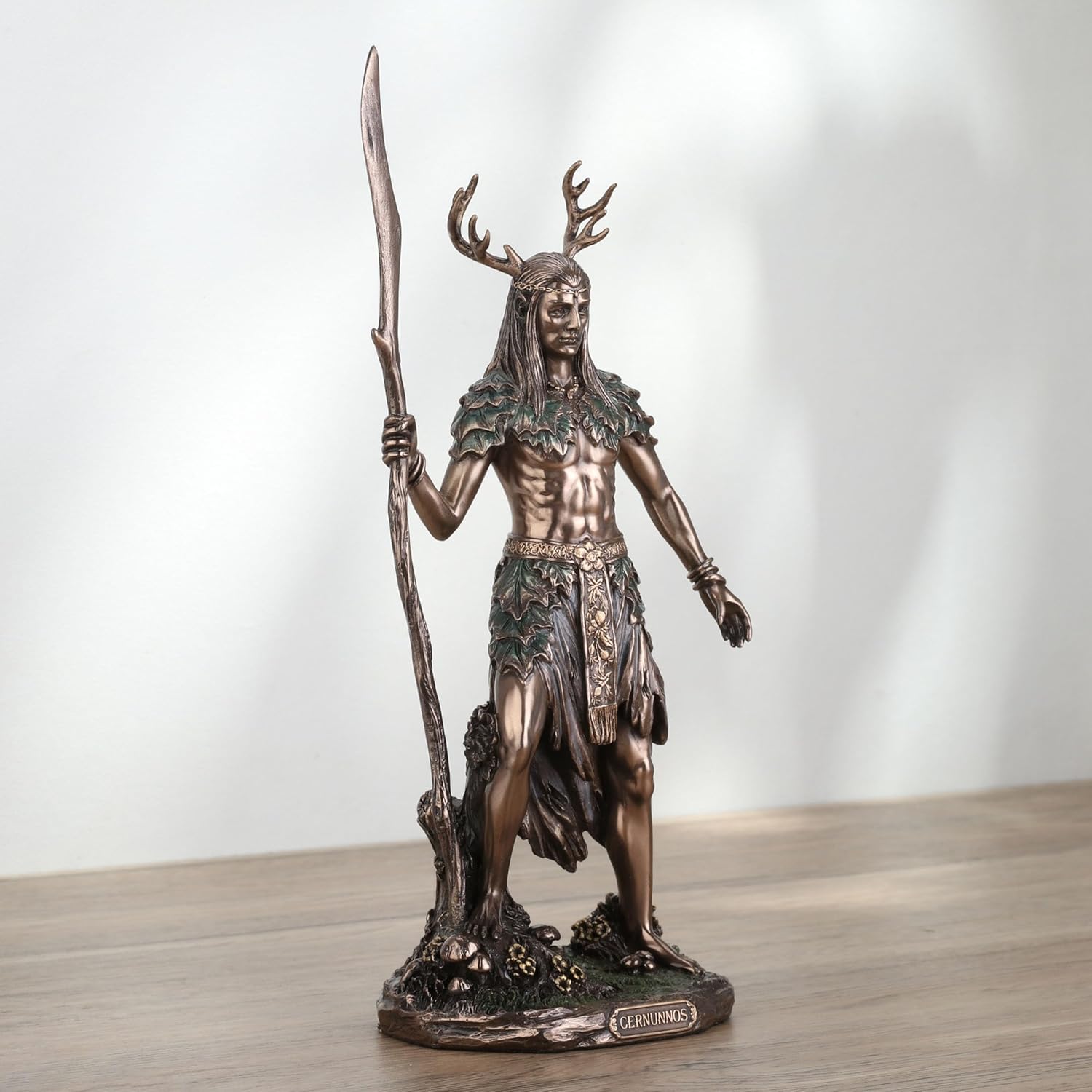 Veronese Design 10 5/8 Inch Cernunnos The Celtic Antler God of The Wild Cold Cast Resin Bronze Finish Sculpture