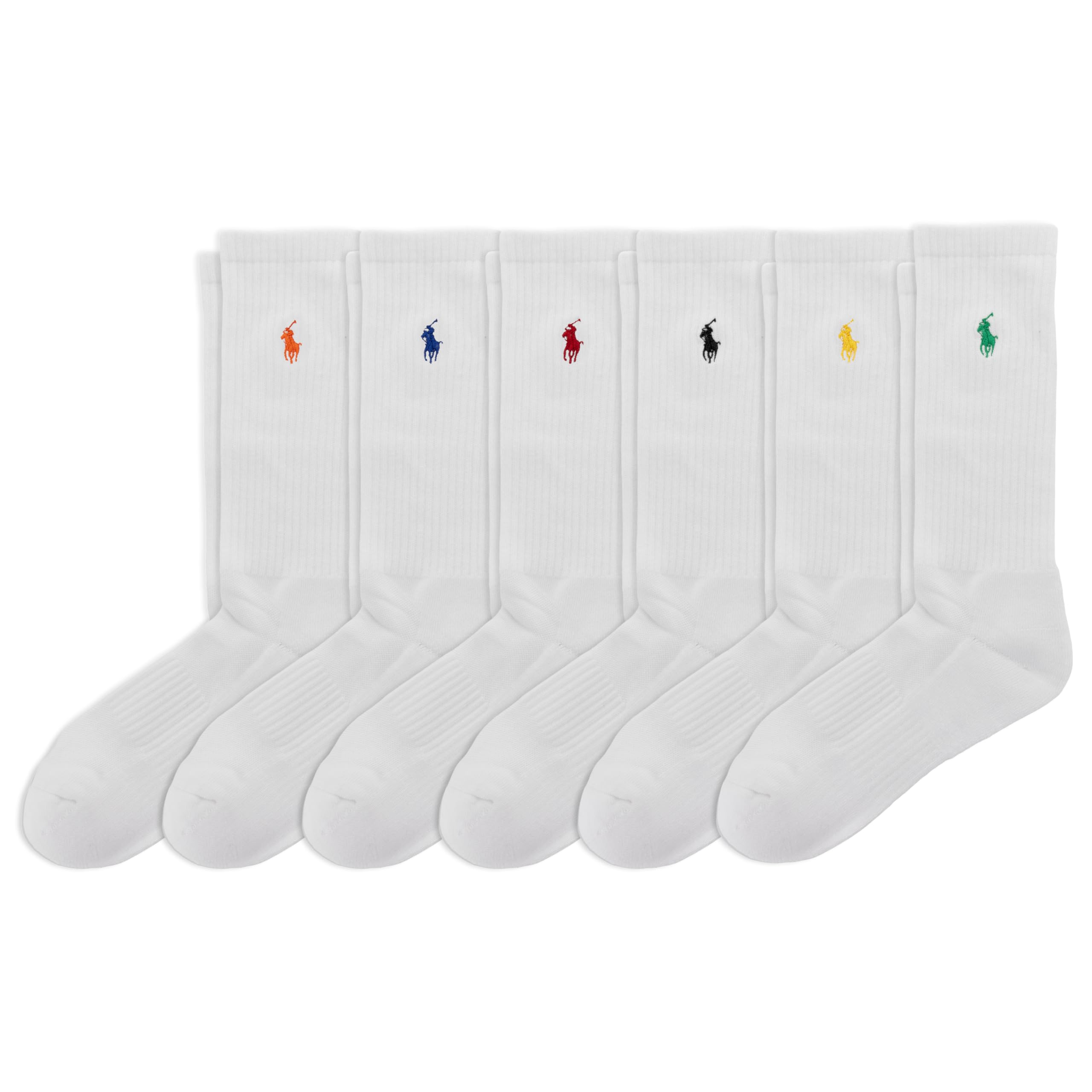 Men's Athletic Performance Cotton Crew Socks, 6 Pairs