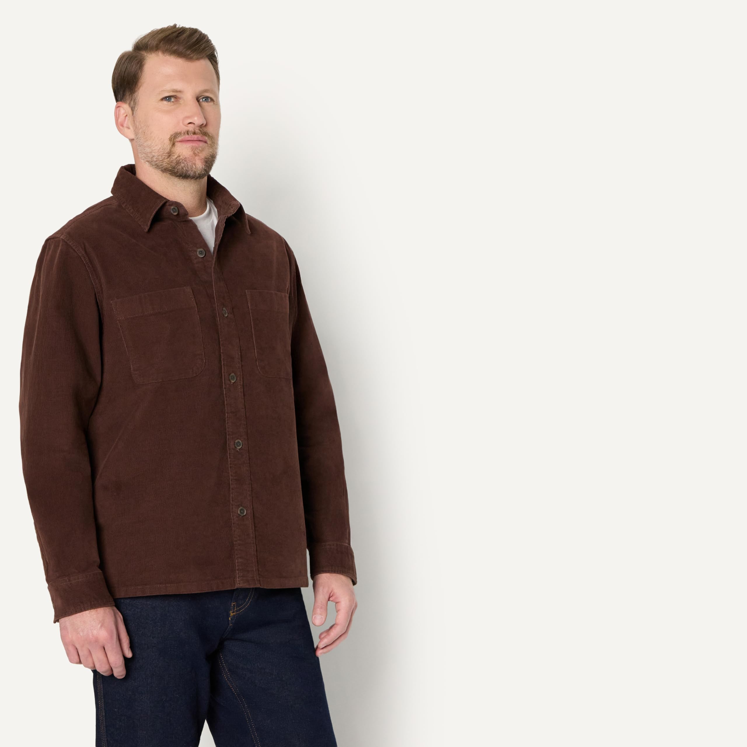 Amazon Essentials Herren Regular Fit: Cord-Overshirt