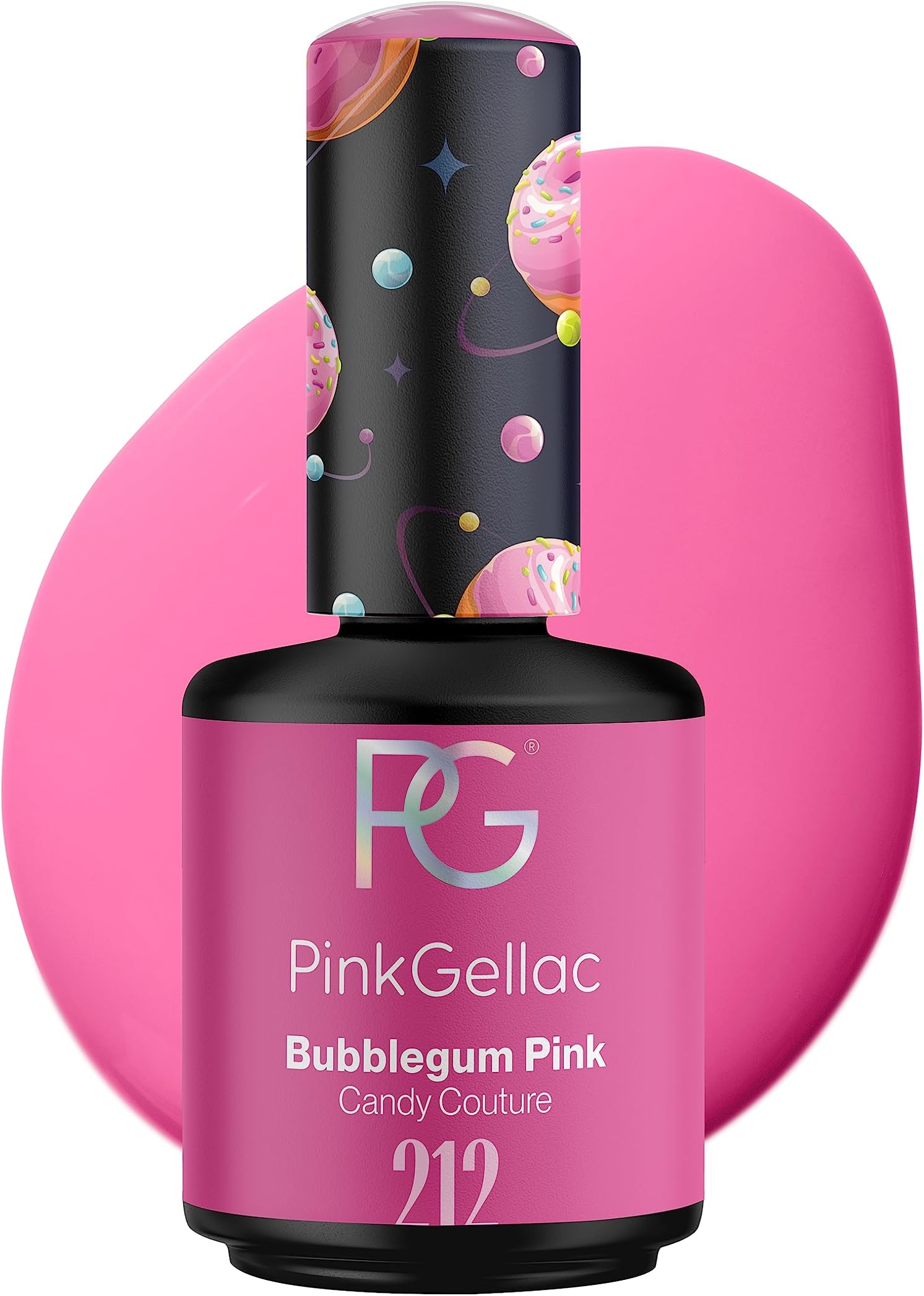 Pink GellacUV Gel Nail Polish - 212 Bubblegum Pink 15 ml - Gel Polish Pink - Long Lasting Gel Polish UV - Easy Removal Shellac Nail Polish - Nail Gel Polish - UV Nail Polish Made in Holland