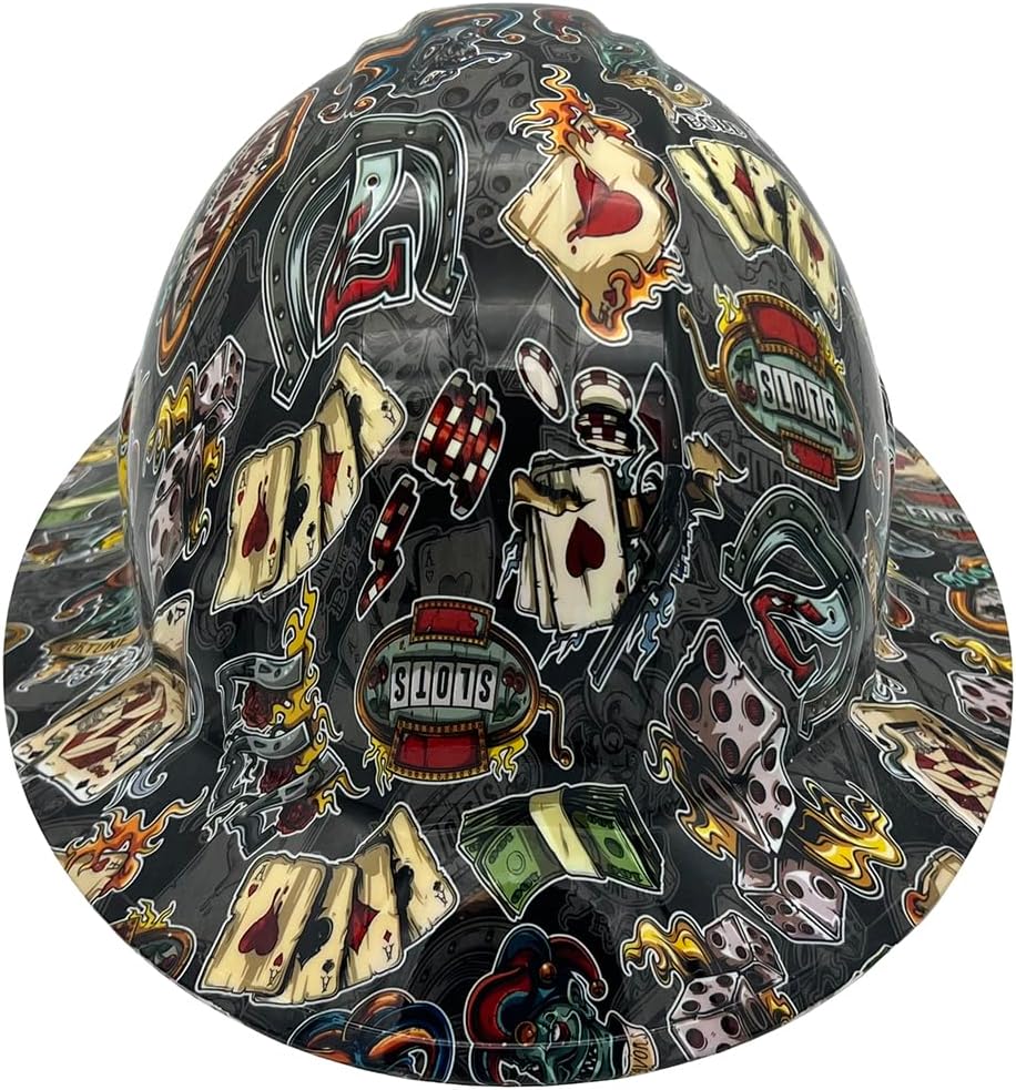 Hydrographic Full Brim Hard Hats with 6 Point Suspension - Las Vegas Baby