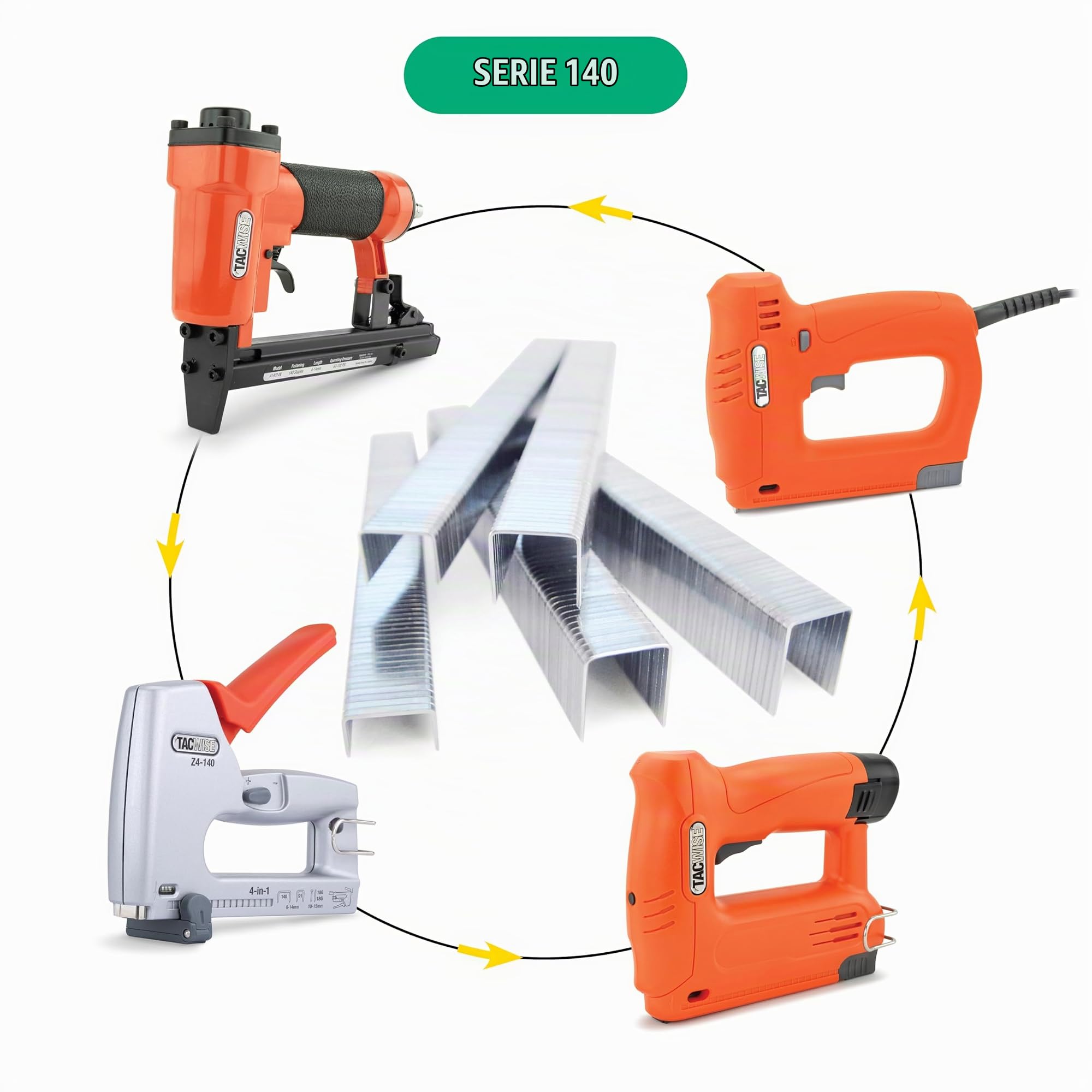 Tacwise 1221 Grapadora de Martillo Profesional A54 con 5000 Grapas 140