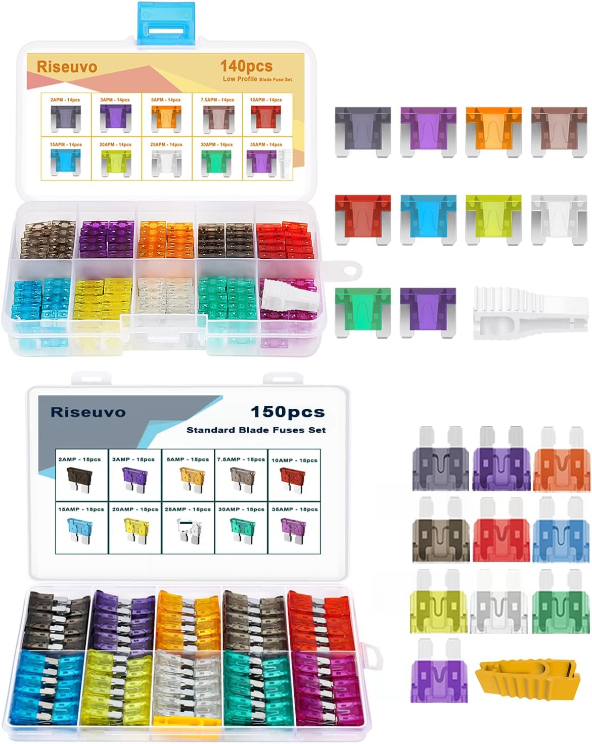 150pcs Rv Fuses with 140pcs Low Profile Mini Fuses Car