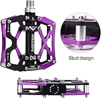 Vista 8 de Mzyrh - Pedales de bicicleta de montaña, ultra fuertes, coloridos, mecanizados CNC, de 9/16 pulgadas, ciclismo sellado con 3 rodamientos