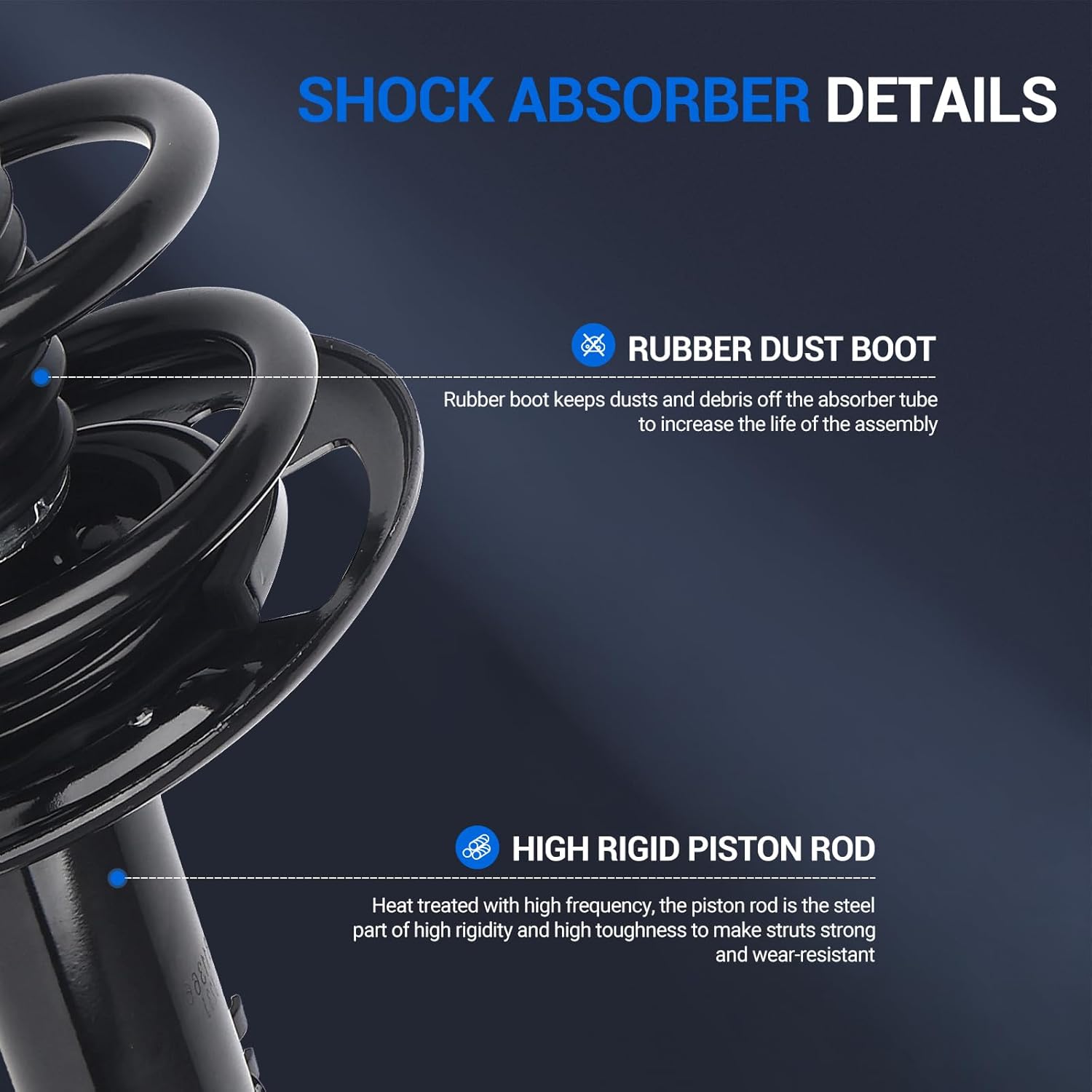 Autoround 172729 172730 Front Struts Shock Absorber Compatible with Ford Explorer 2013-2019, Driver and Passenger Side with Coil Spring Assembly