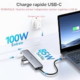 Selore&S-Global Adaptateur USB C, Hub USB C HDMI 4K, Ports USB 3.0, Lecture de Carte SD/TF, Dock Multiport 6-en-1 pour MacBook Pro M1 2021 MacBook Air 2020 ChromeBook Pixel iPad Pro Tablette Type C - 4