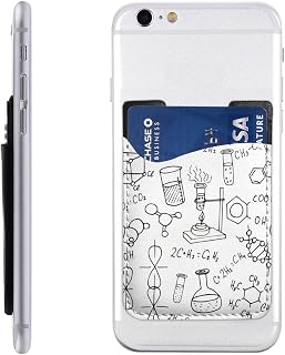 Chemistry Print Print Leather Mobile Phone Card Package Card Case Cell Phone Card Pocket Compatible with Most Smartphones