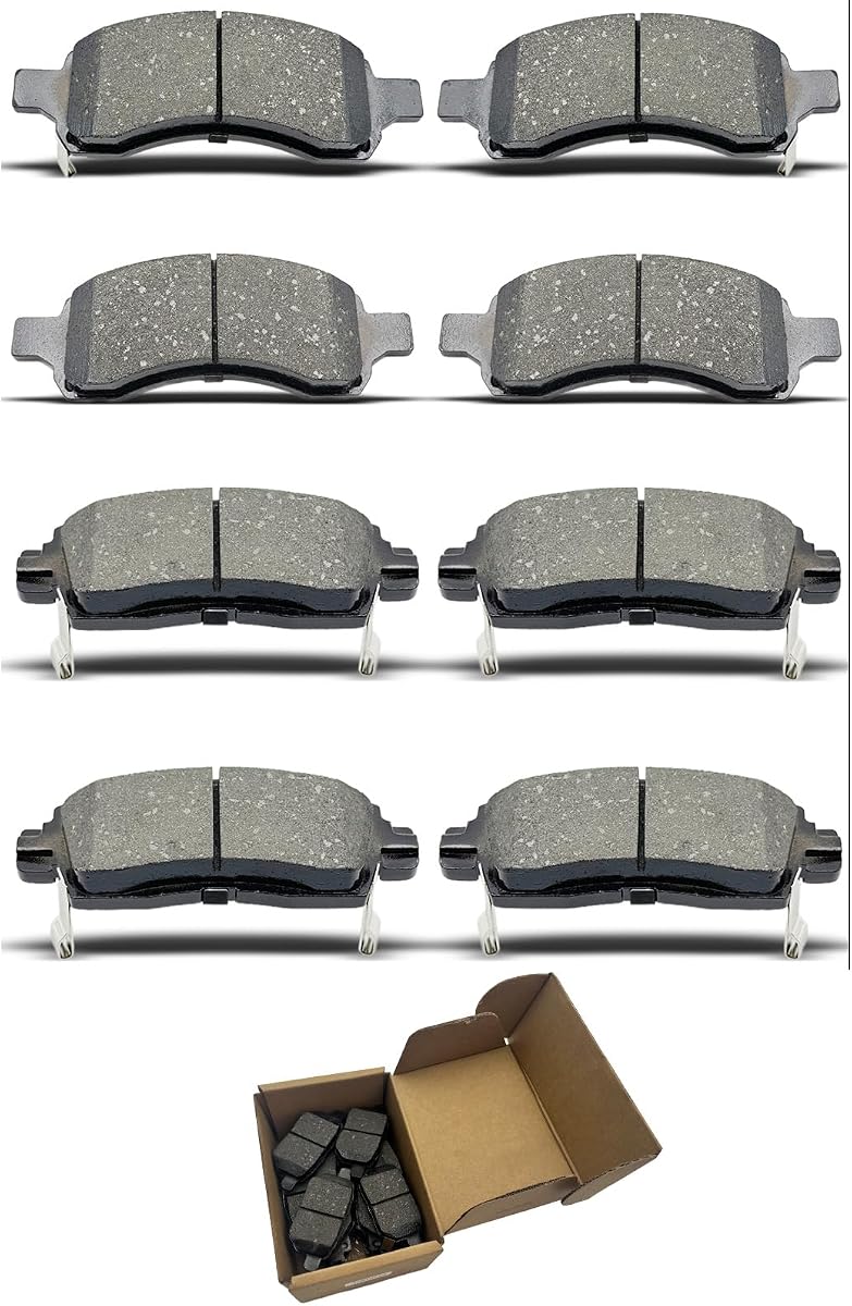 Juegos de pastillas de freno para Buick Enclave/Rainier, para Chevy SSR/Trailblazer/Traverse, para GMC Acadia/Envoy, para Isuzu Ascender, para Saab 9-7x, para Saturn Outlook D1169 D883 Pastillas de freno delanteras y traseras