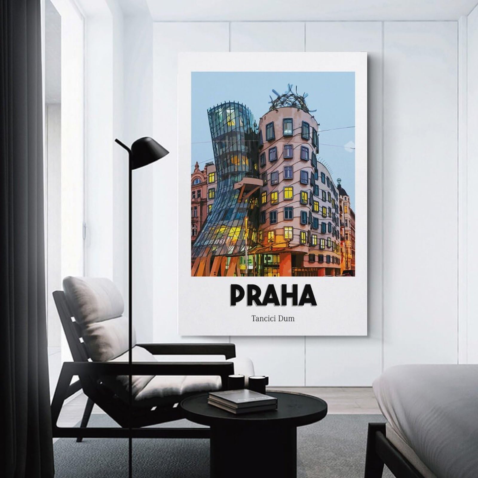 Junmoney Hanging Wall Art Dancing House, 20x30inch(50x75cm), for Contemporary Homes, Apartments Or Offices, Stylish Wall Art for Fresh Spaces