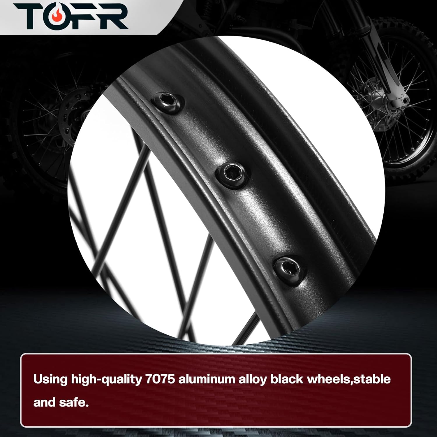 TOFR RMZ250 2007-2024 Rear 19" x 2.15" Wheel Hub Rim for Suzuki RMZ450 2005-2024