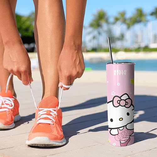 Miniatura 2 de Vaso de agua para adultos, botella de agua de doble pared para niños, taza de café rosa de 20 onzas, regalo para niñas y mujeres