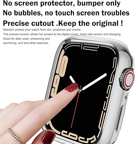 Miniatura 56 de BOTOMALL Funda protectora compatible con Apple Watch de 1.614 pulgadas Series 9, Series 8 Series 7, TPU suave, flexible, delgada, ligera, funda