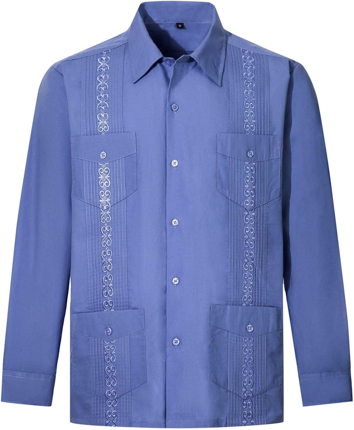Guayabera Men's Long Sleeve Cuban Beach Shirts Casual Shirts Regular Fit Button Down Long Sleeve Shirt Cuban Guayabera Long Sleeve Shirts Stripes Plain Beach Shirt Men's Shirts