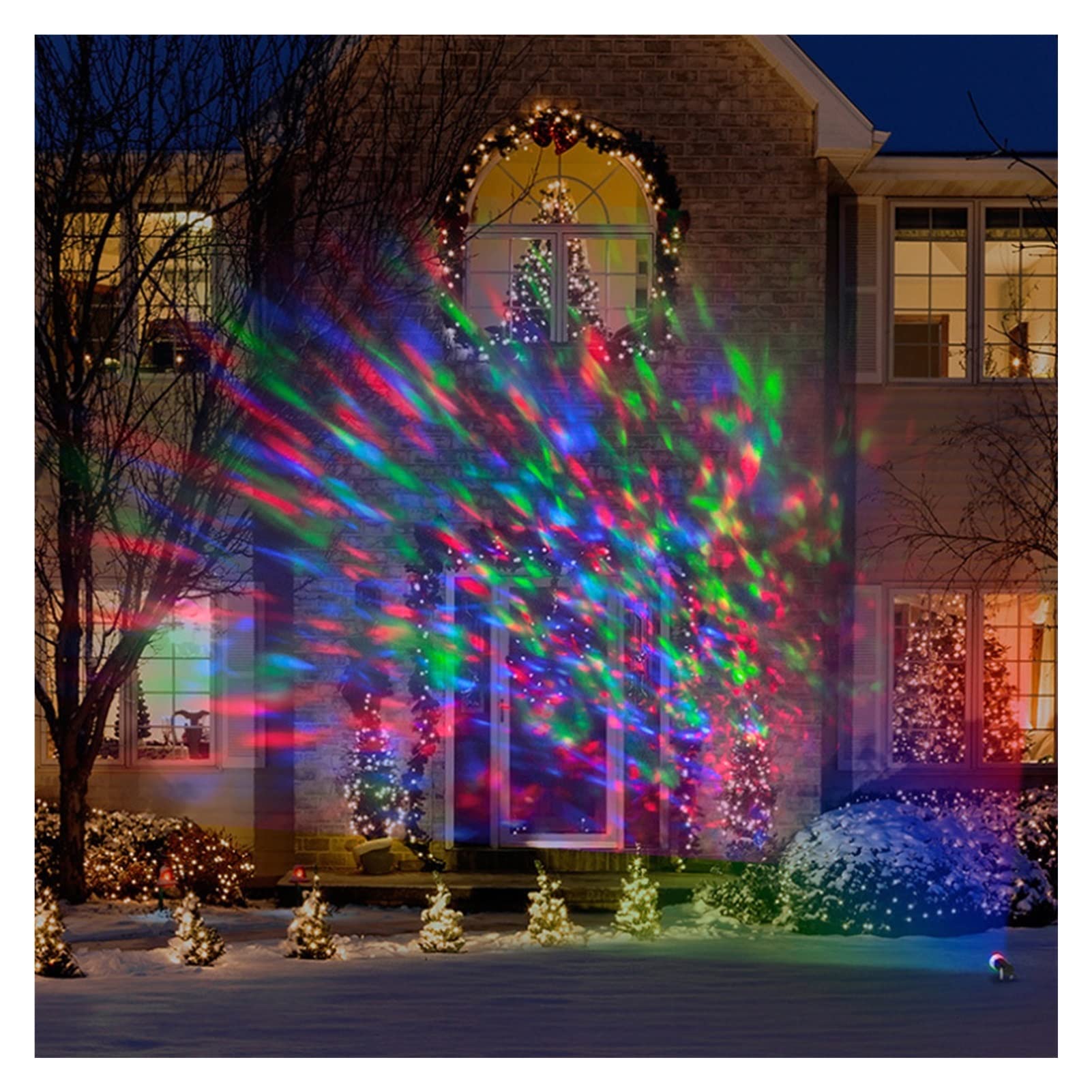 Bola giratoria de luz de césped de jardín solar dual DIRIGIÓ Luz de jardín solar Rgb Lámpara de proyección al aire libre iluminación de decoración de vacaciones para Espectáculos
