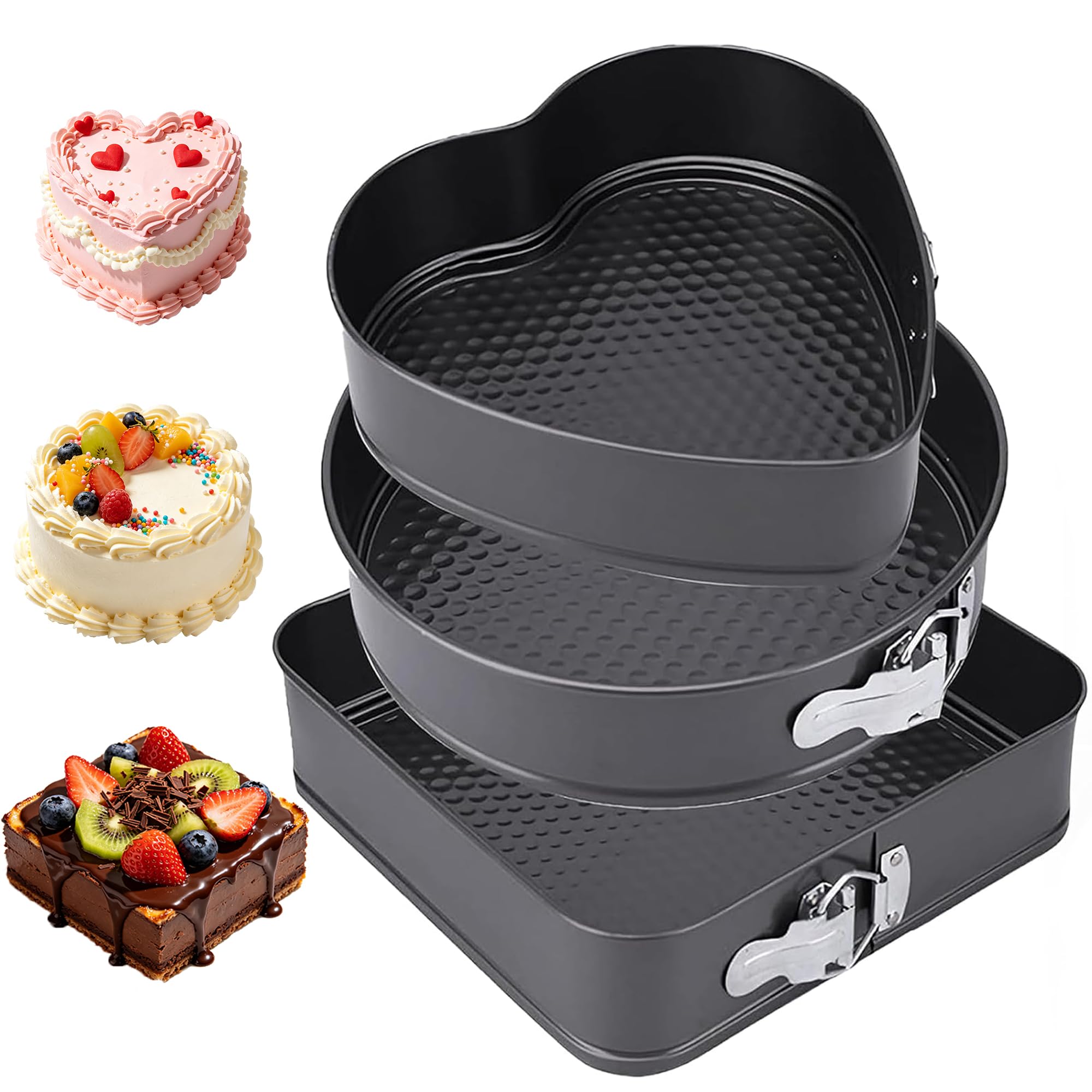 Springform Cake Tin Set & Cheesecake Pan – 3 Pack