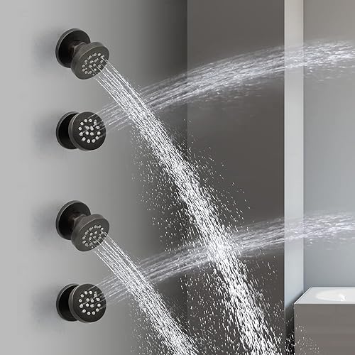 Miniatura 128 de HOMEDEC - Paquete de 6 chorros redondos de latón cepillado para masajes cuadrados de 2 pulgadas