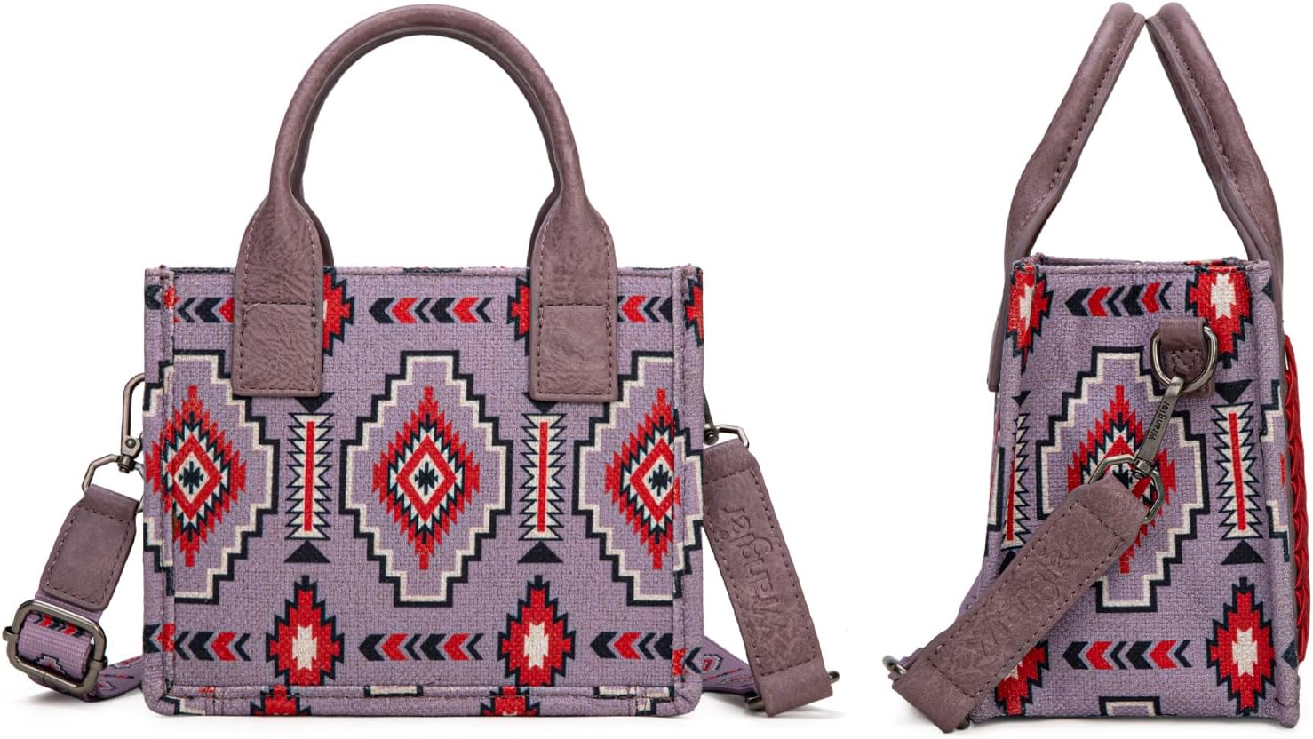 Wrangler Mini Aztec Tote Bag for Women Boho Small Top Handle Purse with Adjustable Strap - Image 5