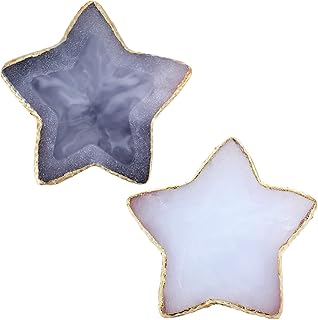 2 Pcs Nail Art Palette Resin Nail Polish Palette Mixing Plate Plates White Stars Shape Makeup Plate Nails Gel Color Makeup Display Board Pallet For Art Tip Holder Display