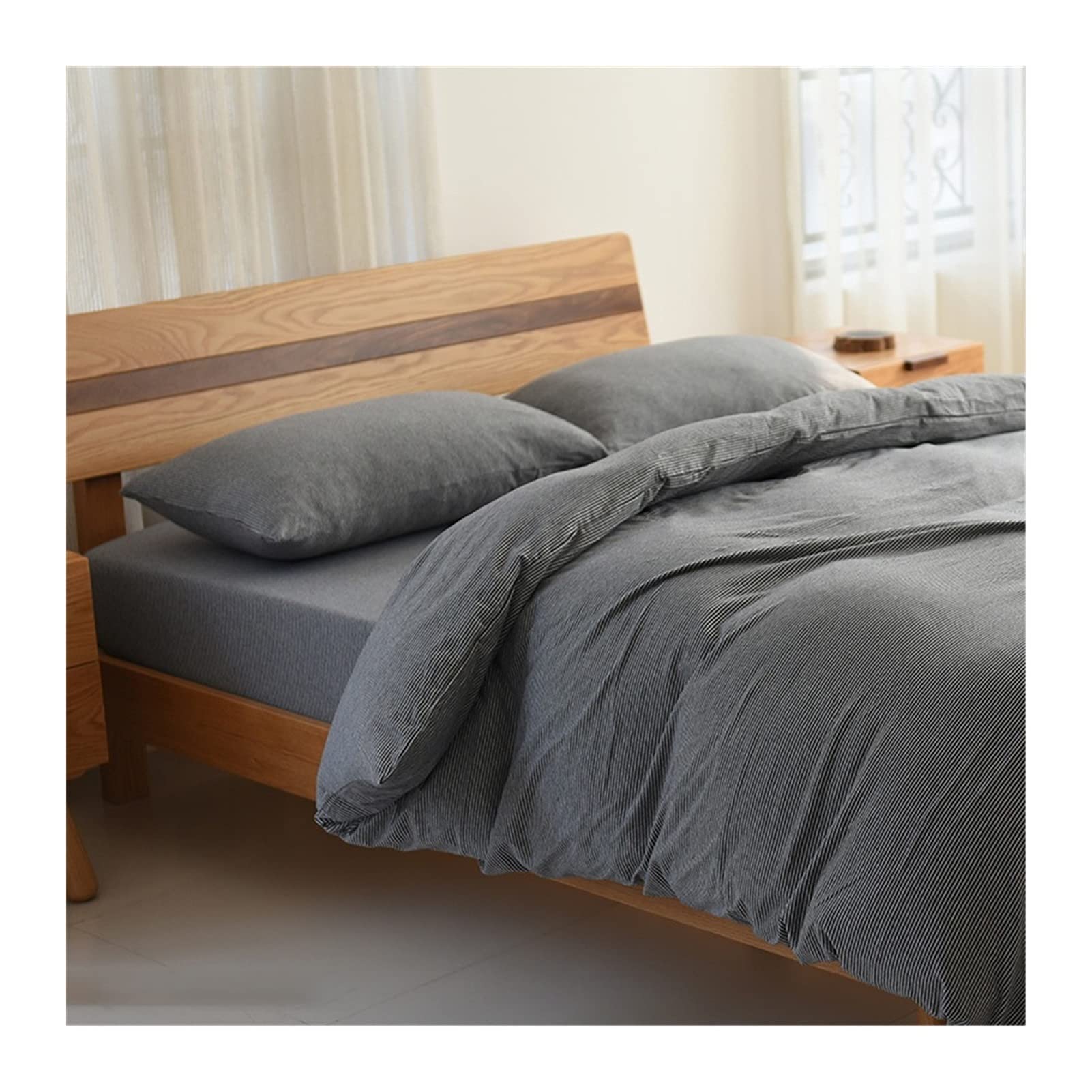 Fermeture éclair pratique sur cette housse de couette coton jersey réversible