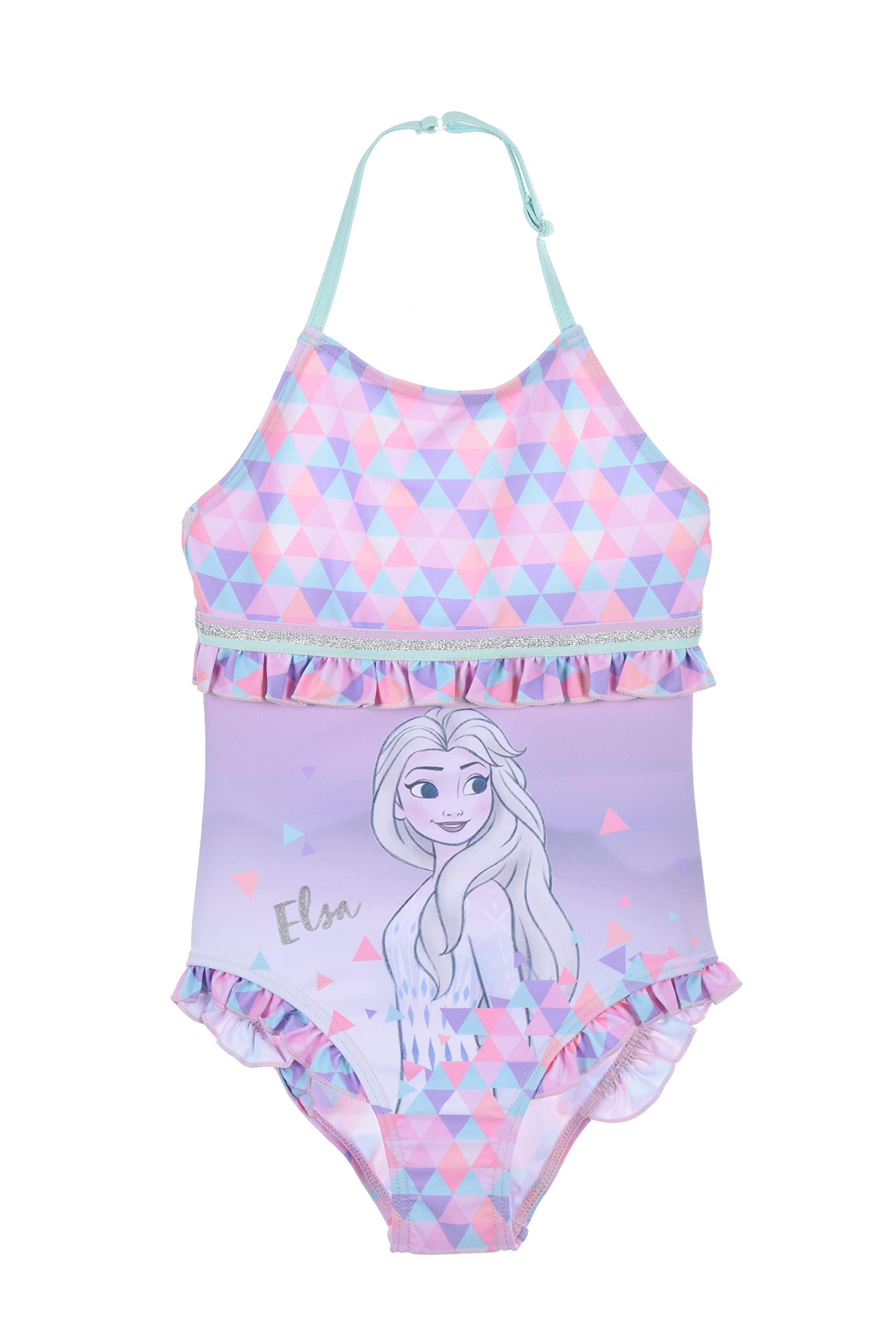 Disney Elsa Bañador para Niña, Diseño Frozen Bañador de Una Pieza, Bañador de Natación, Regalo para Niñas, Talla 8 Años, Lila