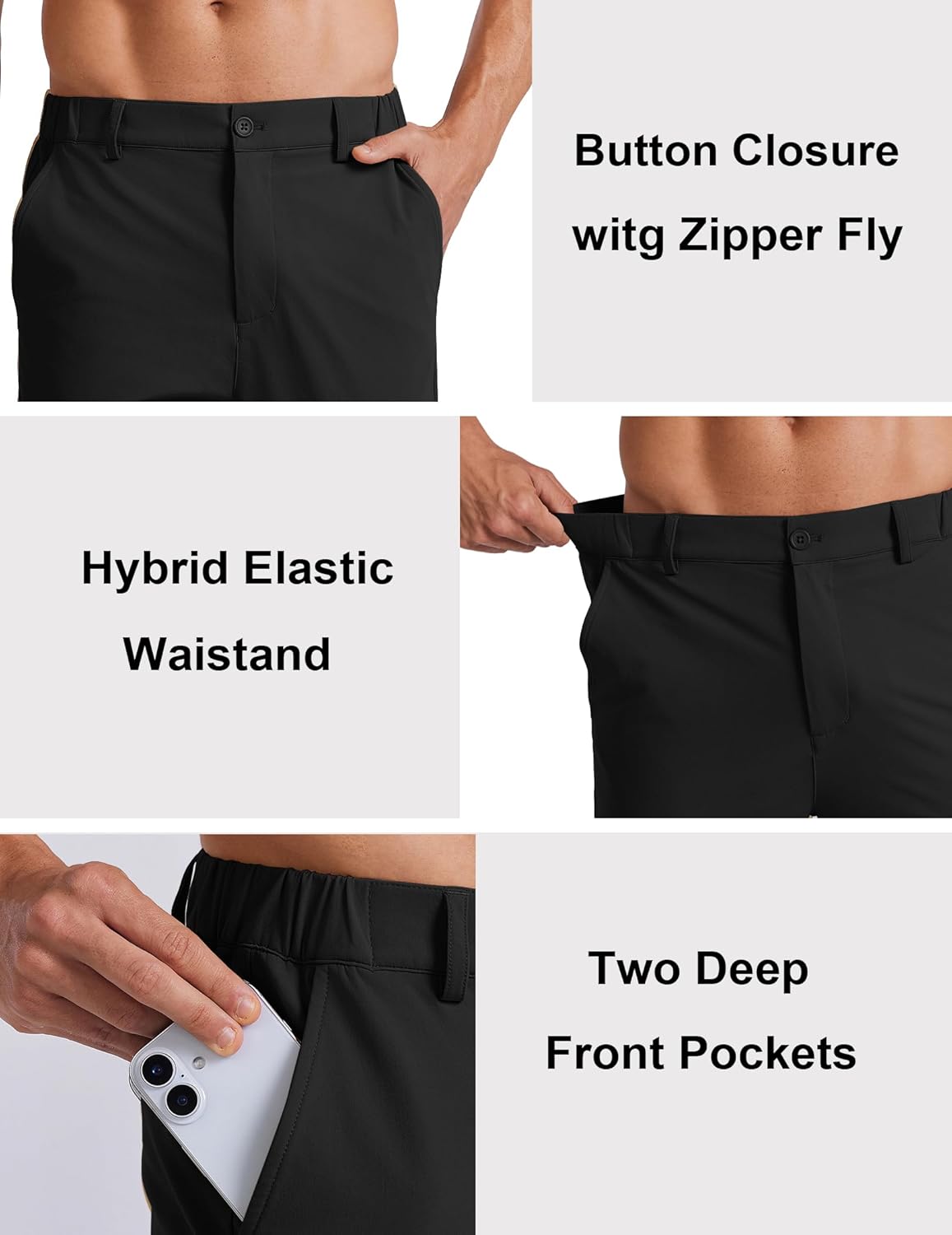 COOFANDY Mens Golf Pants 30"/32"/34" Stretch Work Dress Pants Lightweight Quick Dry Comfy Trousers with 4 Pockets - Image 5