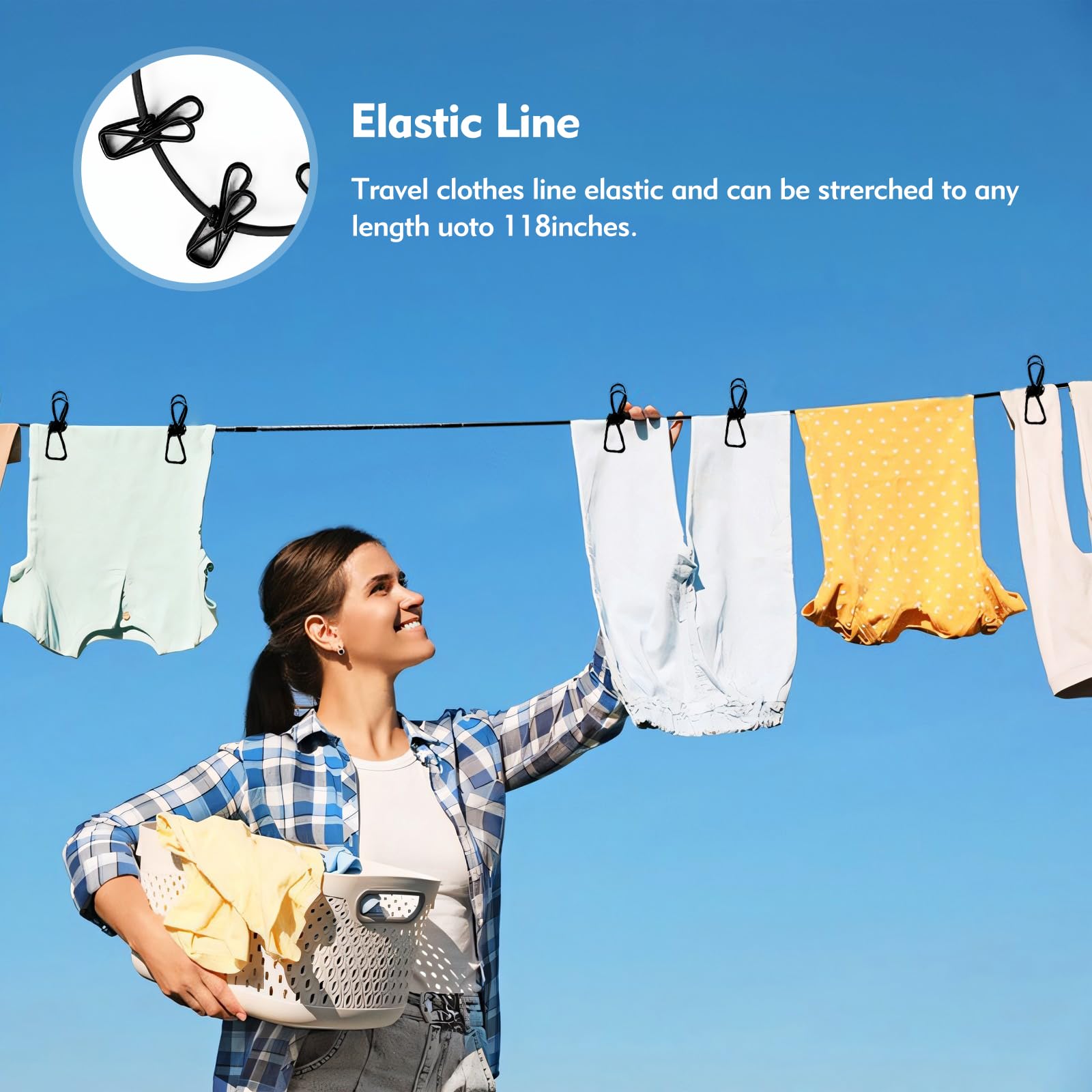 Travel Washing Line with Pegs - Image 4