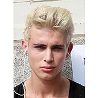 Vista 1 de Peluca de cabello humano tipo tupé de repuesto para hombre, con encaje frontal suizo, parte superior con base de encaje y poliuretano alrededor