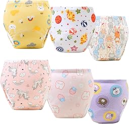 Upairy Training Pants Potty Training Underwear for Boys Girls,Toddler Potty Pants for 2T-6T,Soft Absorbent & Leak-Proof with Characters, 100% Cotton Washable (6PCS,M)