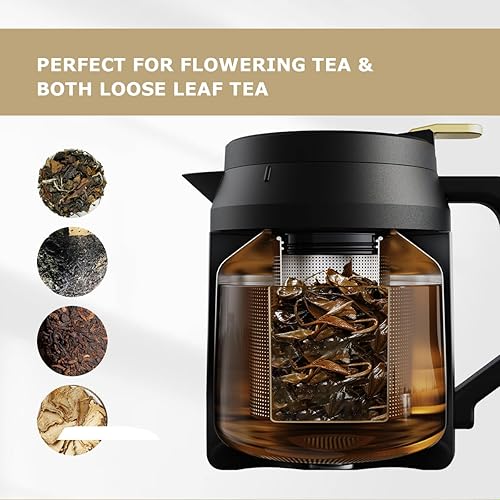 Miniatura 4 de Jarra térmica para café, 51 onzas1.5 L, acero inoxidable de grado 304 aislada al vacío, jarra térmica para agua calientefría con filtro de té,