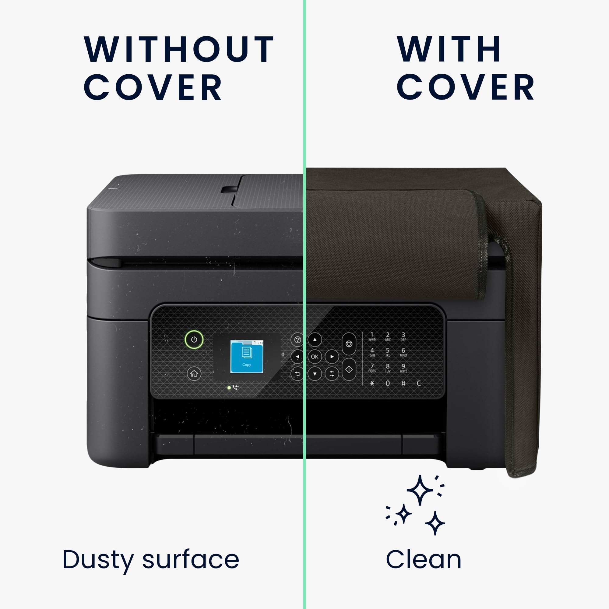 kwmobile Dust Cover Compatible with Epson Workforce WF-2930 - Printer Case - Fabric Protector Cover - Dark Grey