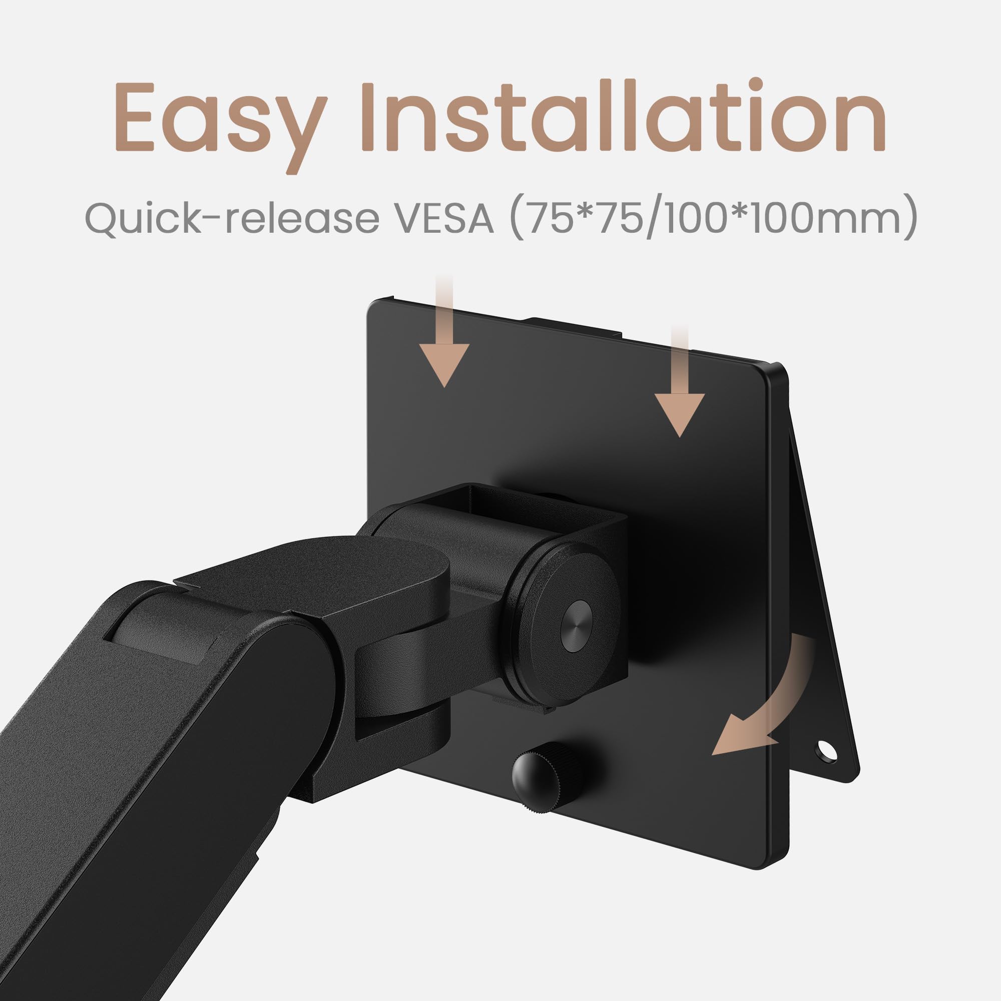 BenQ Ergo Arm BSL01 – Brazo para Monitor, Ajuste Fluido, Soporte de Escritorio Estable, Compatible con VESA (75×75, 100×100), soporta hasta 40" y 11 kg. Grosor de Escritorio 10~50 mm