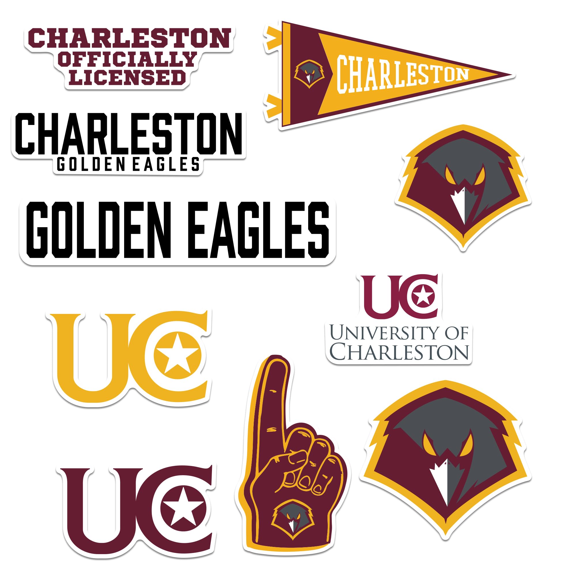 University of Charleston 9ct Vinyl L Deluxe, Indoor/Outdoor, Set of 9