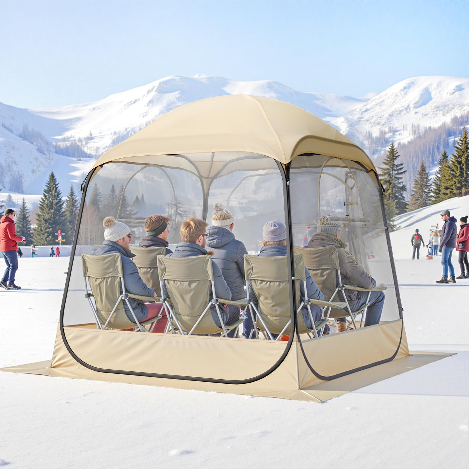 VEVOR Tente de Sport Pop up, 4 Tailles optionnelles, Tente à Bulles Transparente pour 1 à 6 Personnes, Pod d'extérieur étanche avec Tapis de Sol et Housse supérieure, tentes de Jardin Igloo dôme abri