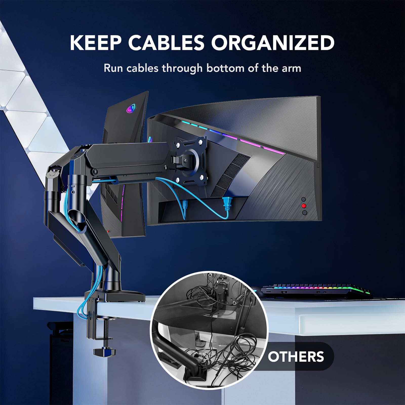 AX WABER Support Double Écran PC Bras Articulé Dual pour 2 Moniteurs 17-32" VESA 75x75/100x100 AX09DB201