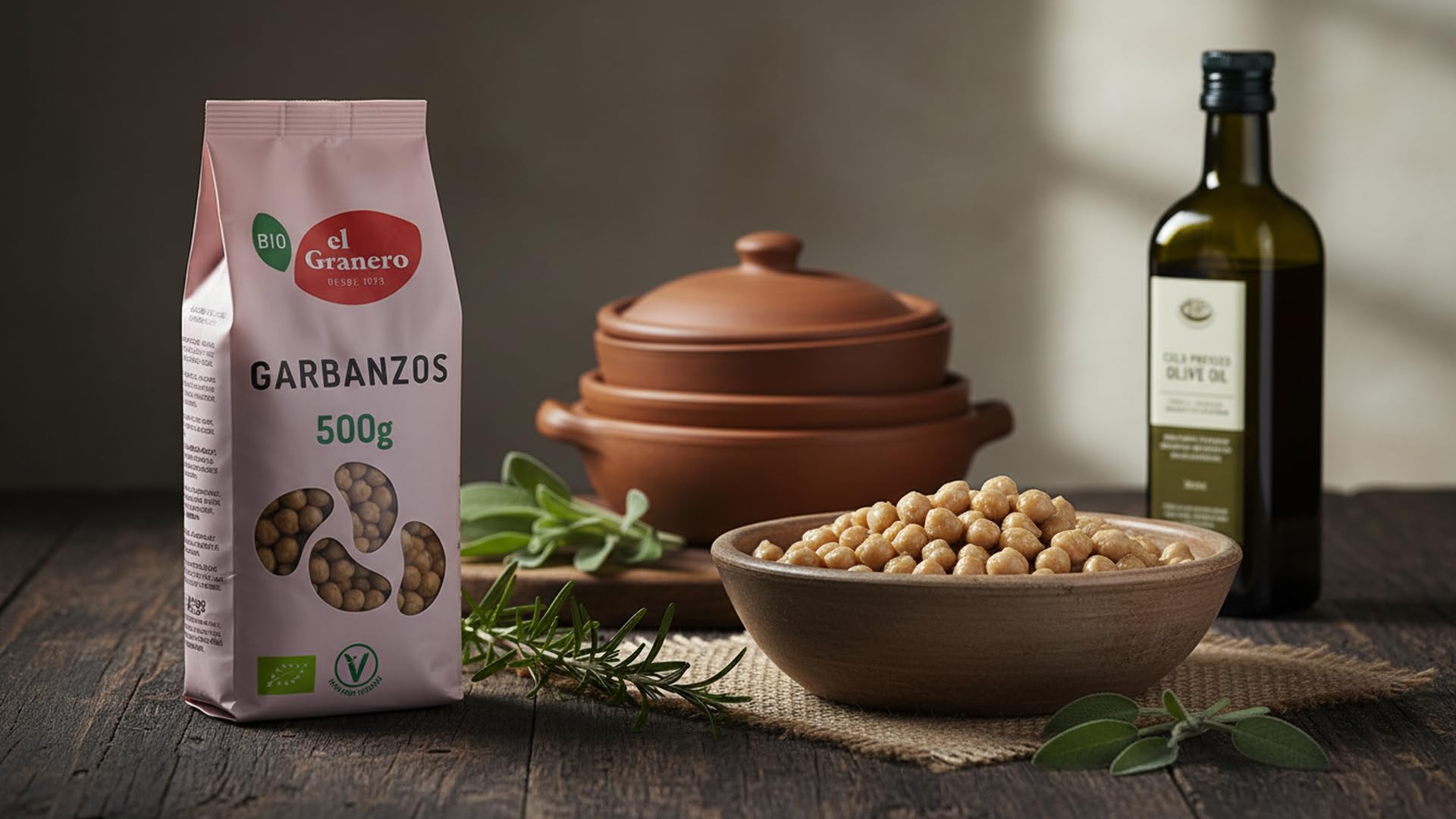 El Granero Integral - Garbanzos Ecológicos Bio 500 g - Legumbres Ecológicas Ricas en Proteína Vegetal y Fibra - Fuente de Energía Natural - Garbanzos Secos Naturales - Aptos para Veganos