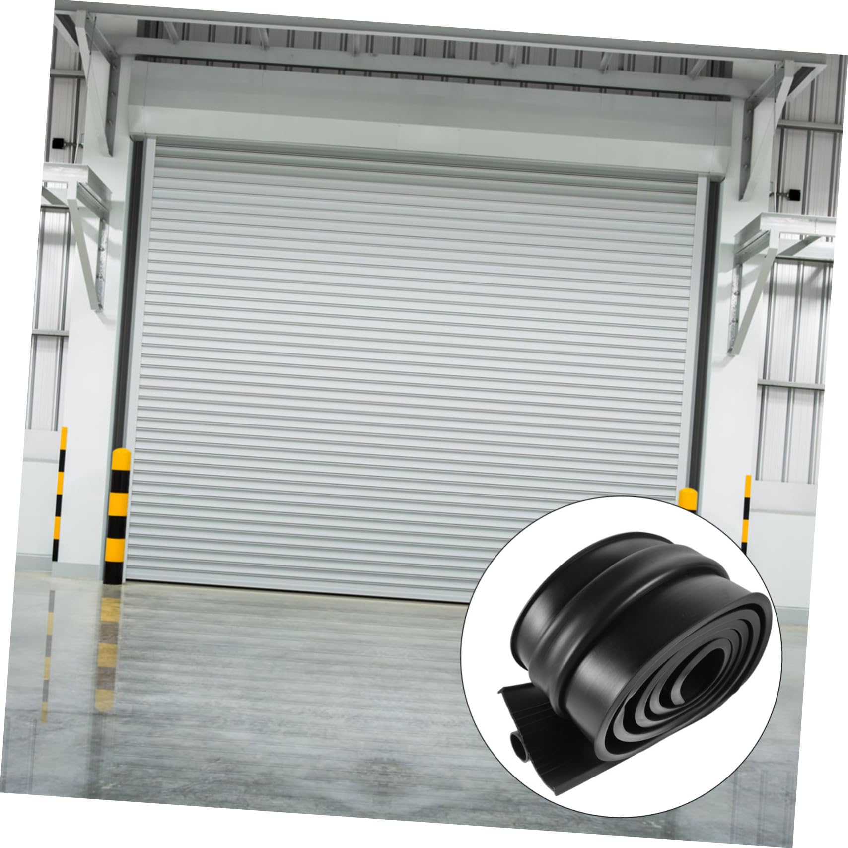 Cabilock 2 Pezzi Guarnizione Della Porta Del Garage Weatherstripping Striscia Di Tenuta Sigillo Del Tempo Della Porta Forma Sigilli Isolare Spogliarello Protezione Nero Gomma Da Cancellare