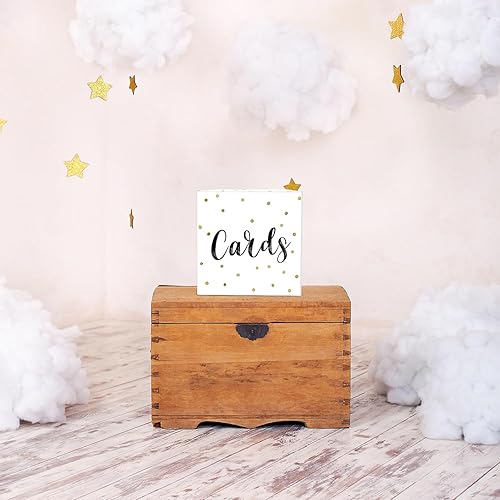 Miniatura 4 de Caja de tarjetas con puntos de lámina dorada, 8 x 8 x 8 pulgadas, soporte para caja de dinero de regalo, boda, fiesta, cumpleaños, despedida de